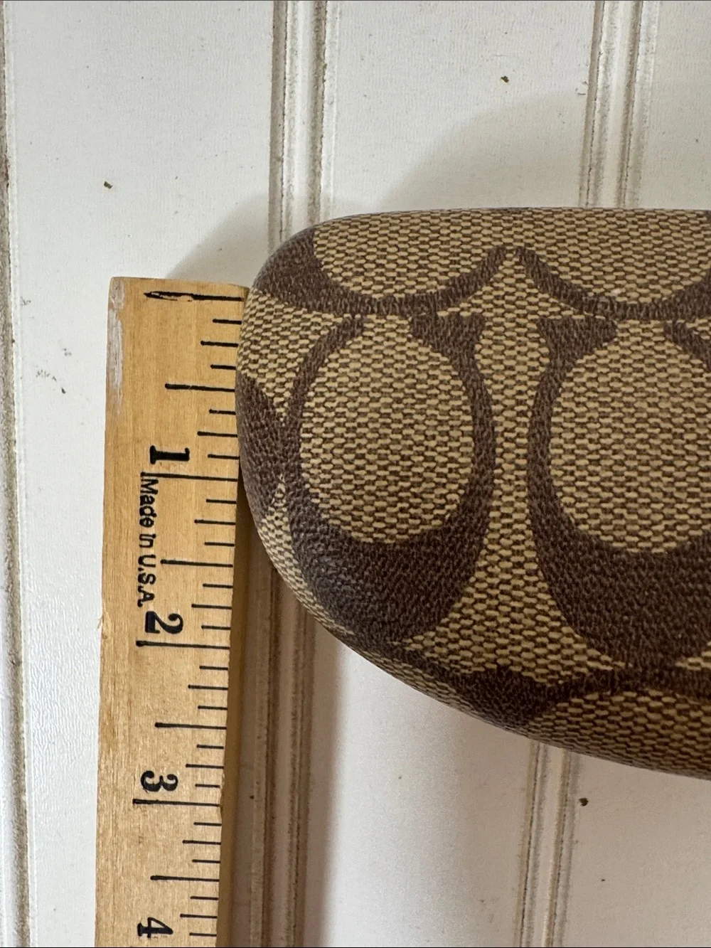 Coach CC Hard Clamshell Eye Glass Case‎ ONLY lens cloth included Brown Tan